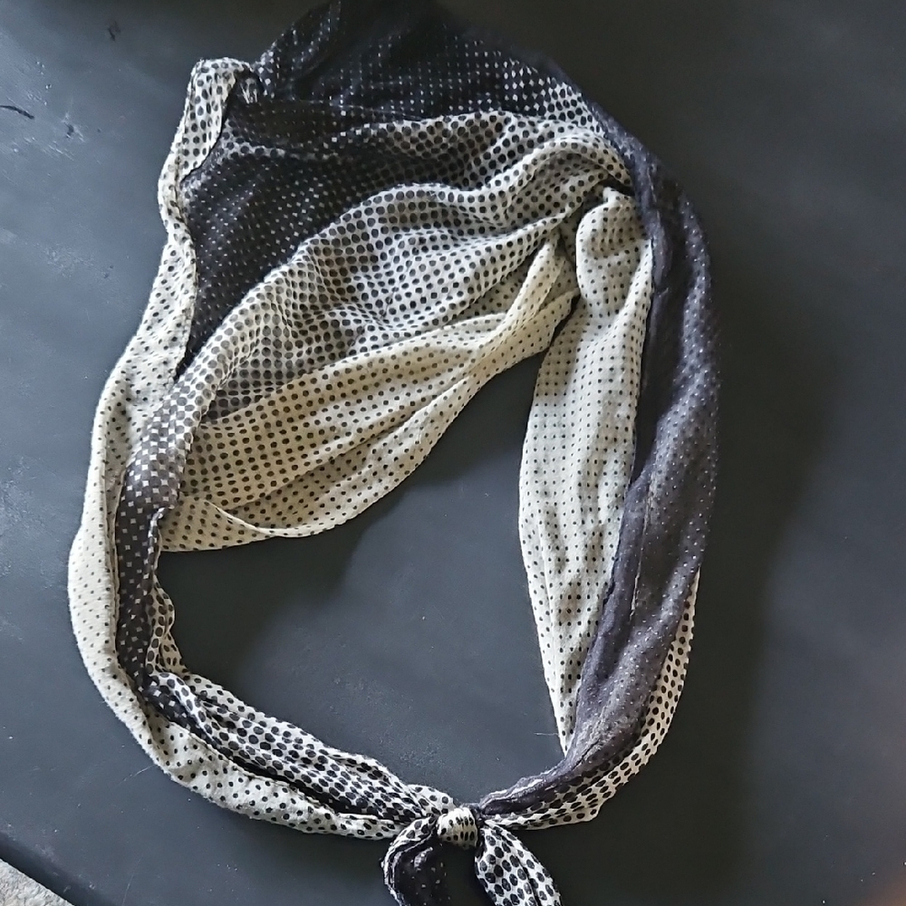 Elegant Black and White Polka Dot Scarf